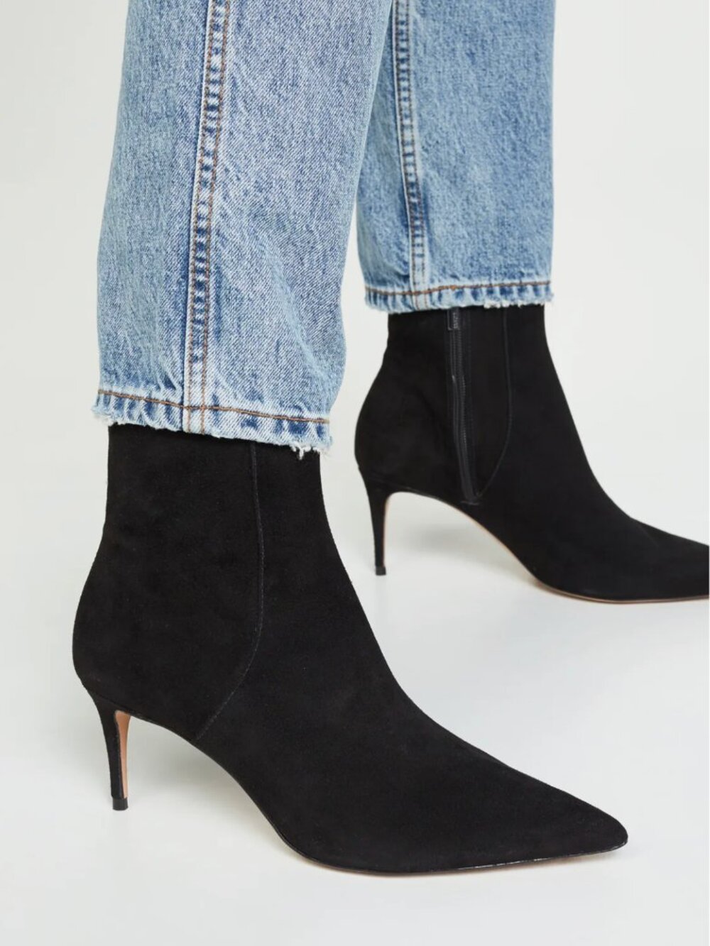 SCHUTZ Bette Black Suede Ankle Bootie, Size 8